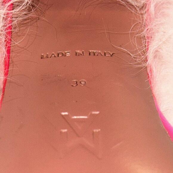 Amina Muaddi Lupita Glass Slide Sandals PVC Pink Size 39/ US 9 - Picture 11 of 12